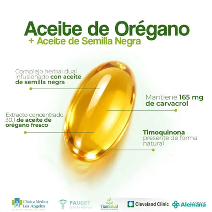 Capsulas de Aceite de Orégano-Bienestar natural para tu cuerpo, todos los días