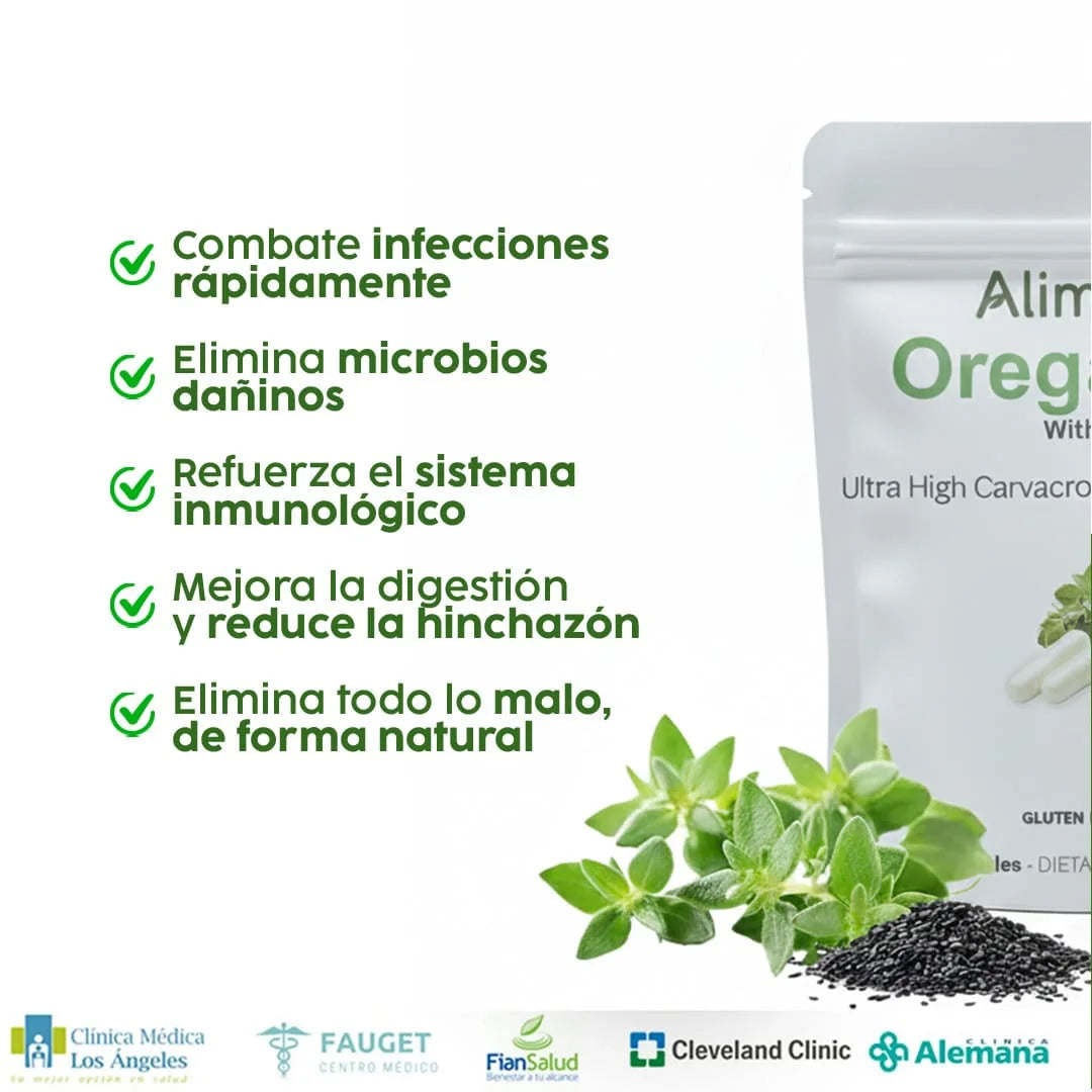 Capsulas de Aceite de Orégano-Bienestar natural para tu cuerpo, todos los días