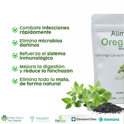 Capsulas de Aceite de Orégano-Bienestar natural para tu cuerpo, todos los días